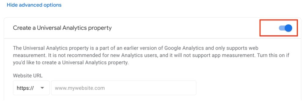 Universal Analytics property: Snapshot 3